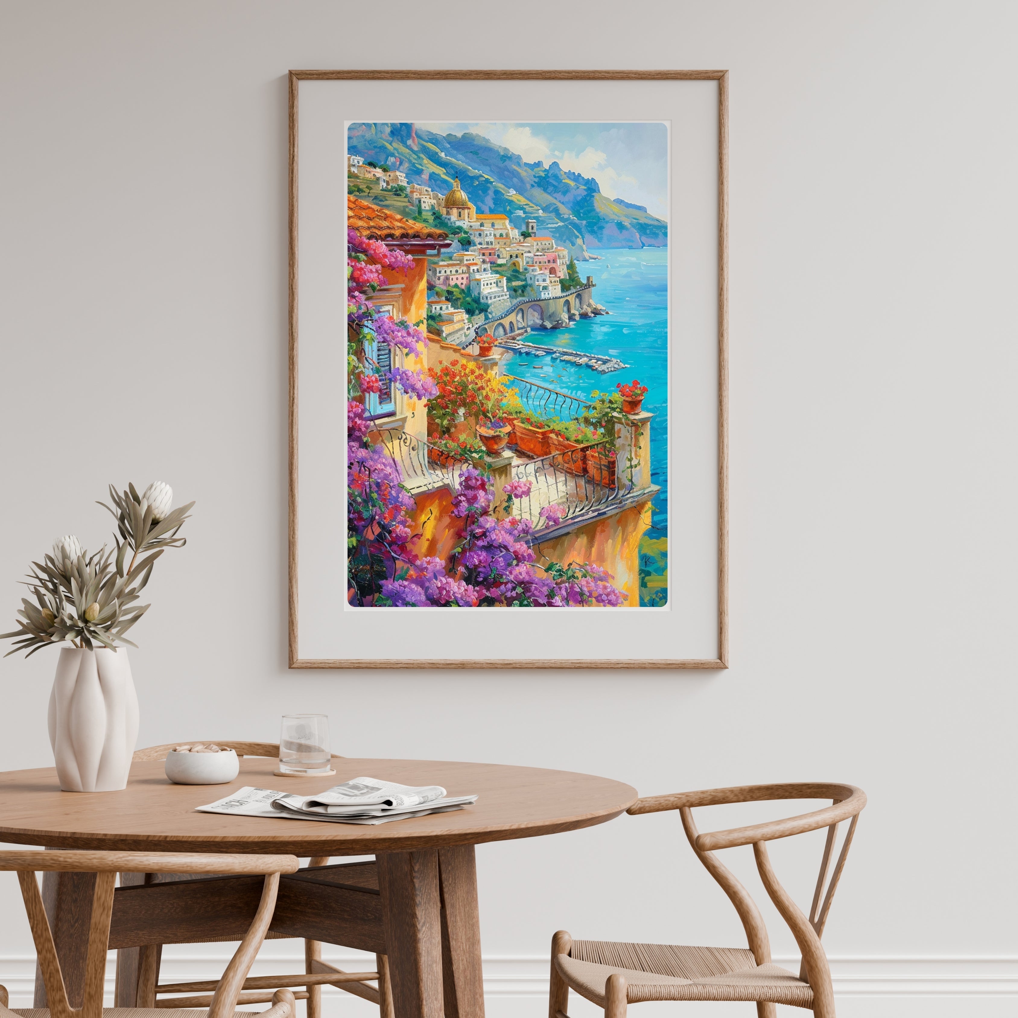 Amalfi Coast | Painterly Italian Coastal Wall Art Print