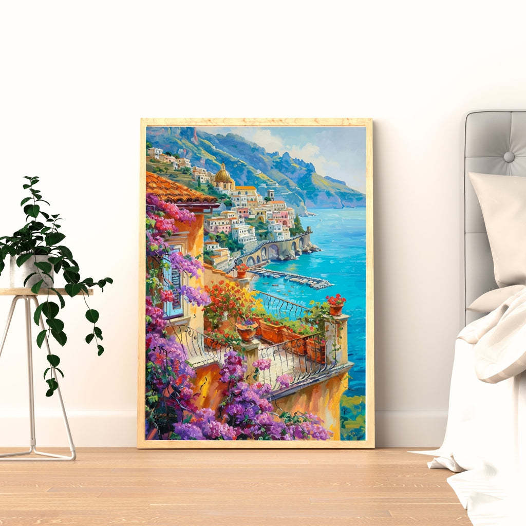 Amalfi Coast | Painterly Italian Coastal Wall Art Print