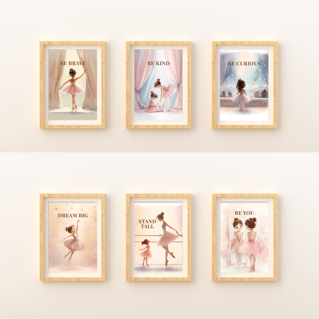 Ballet Affirmation Wall Art Set | Set of 6 Inspirational Dance Prints