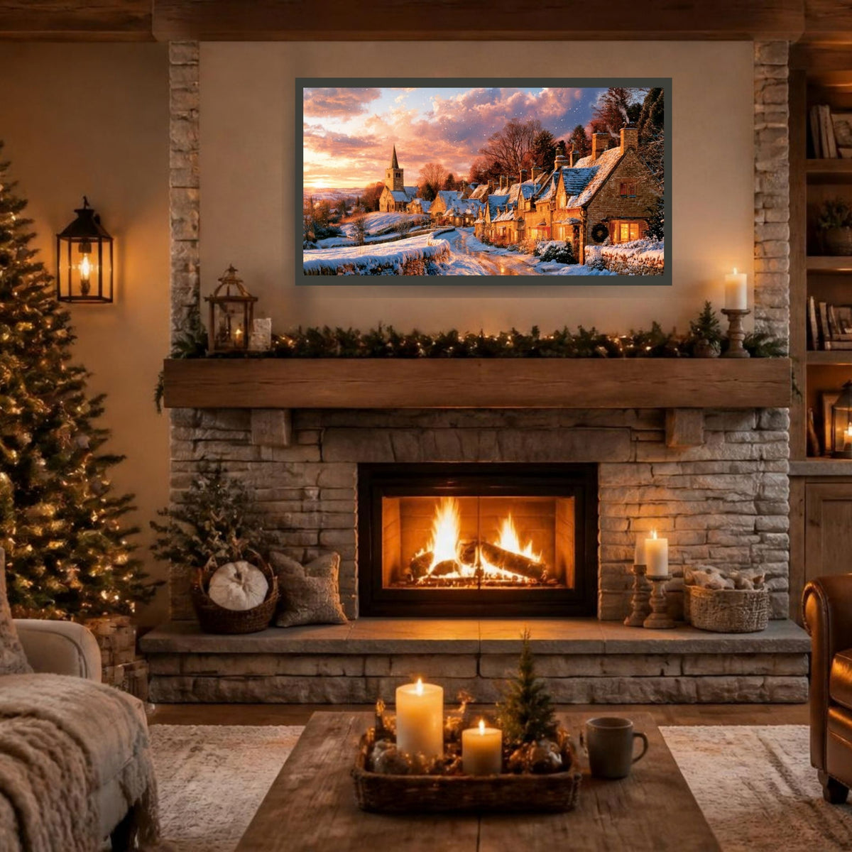 Christmas in the Cotswolds | English Countryside Wall Art