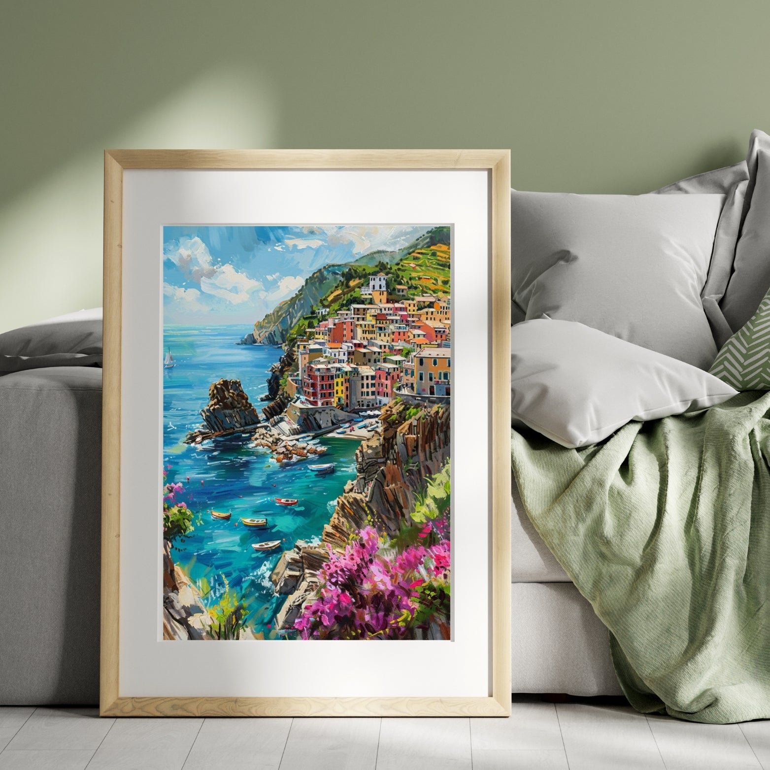 Cinque Terre | Painterly Italian Coastal Wall Art Print