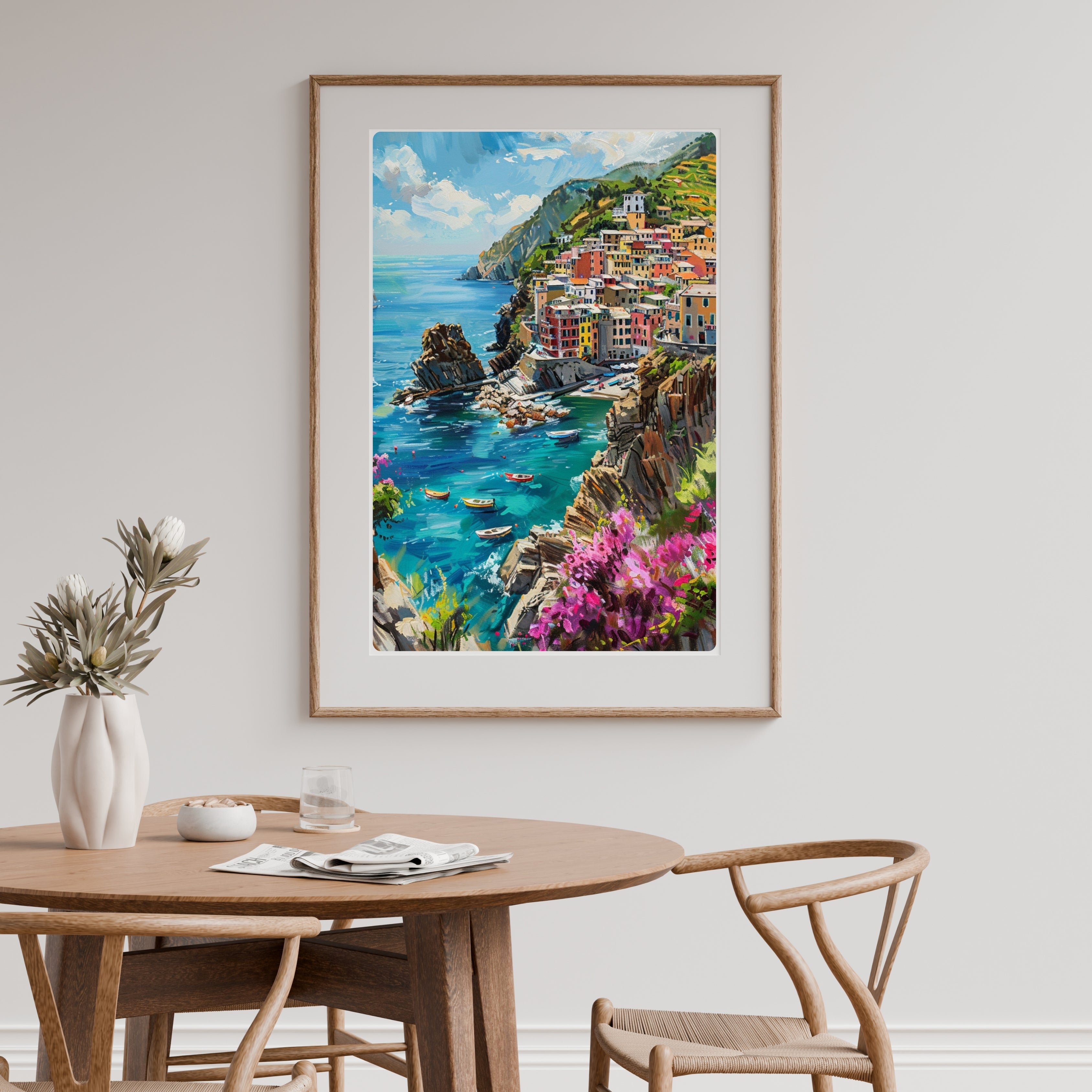 Cinque Terre | Painterly Italian Coastal Wall Art Print