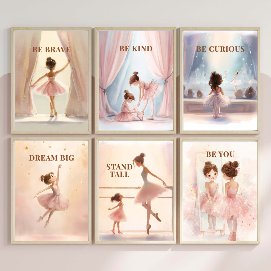 Ballet Affirmation Wall Art Set | Set of 6 Inspirational Dance Prints