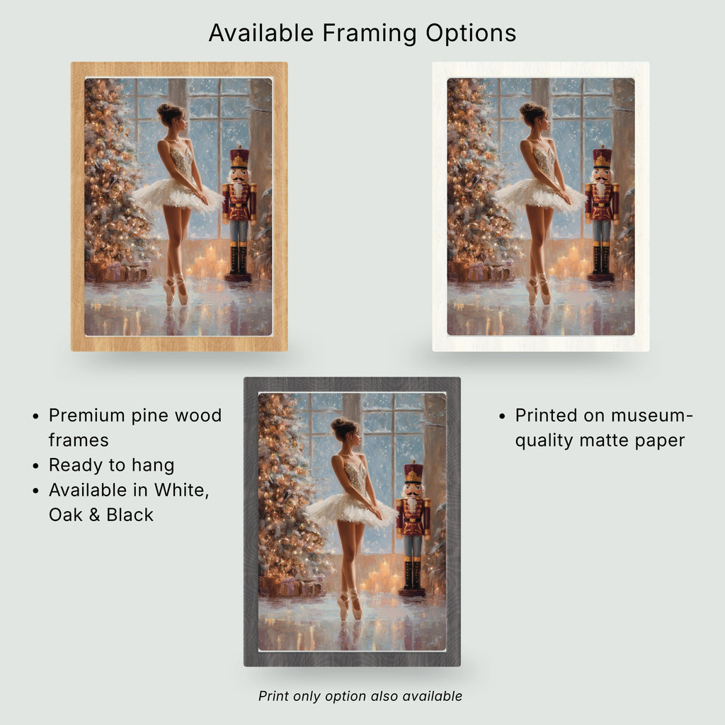 Nutcracker Ballerina Christmas Print | Ballet Wall Art