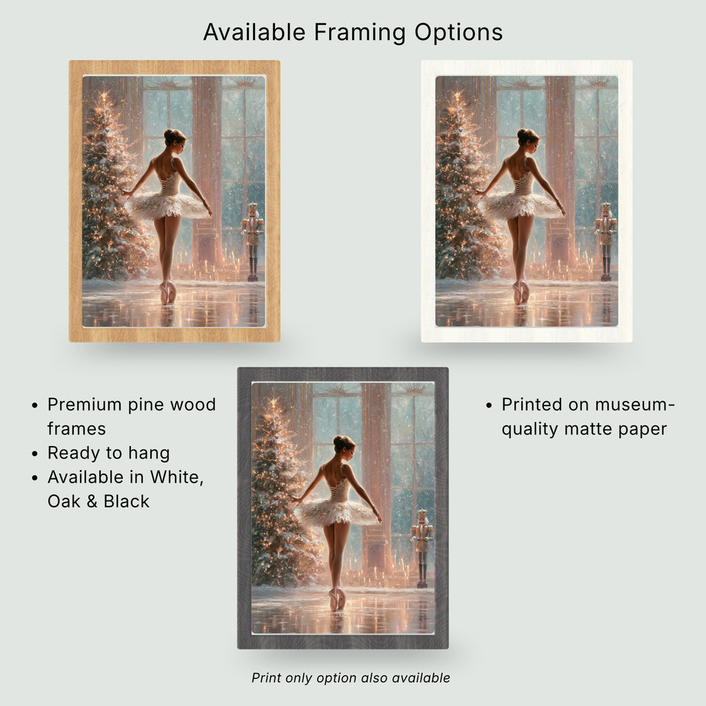 Nutcracker Ballet Christmas Print | Ballerina Christmas Art