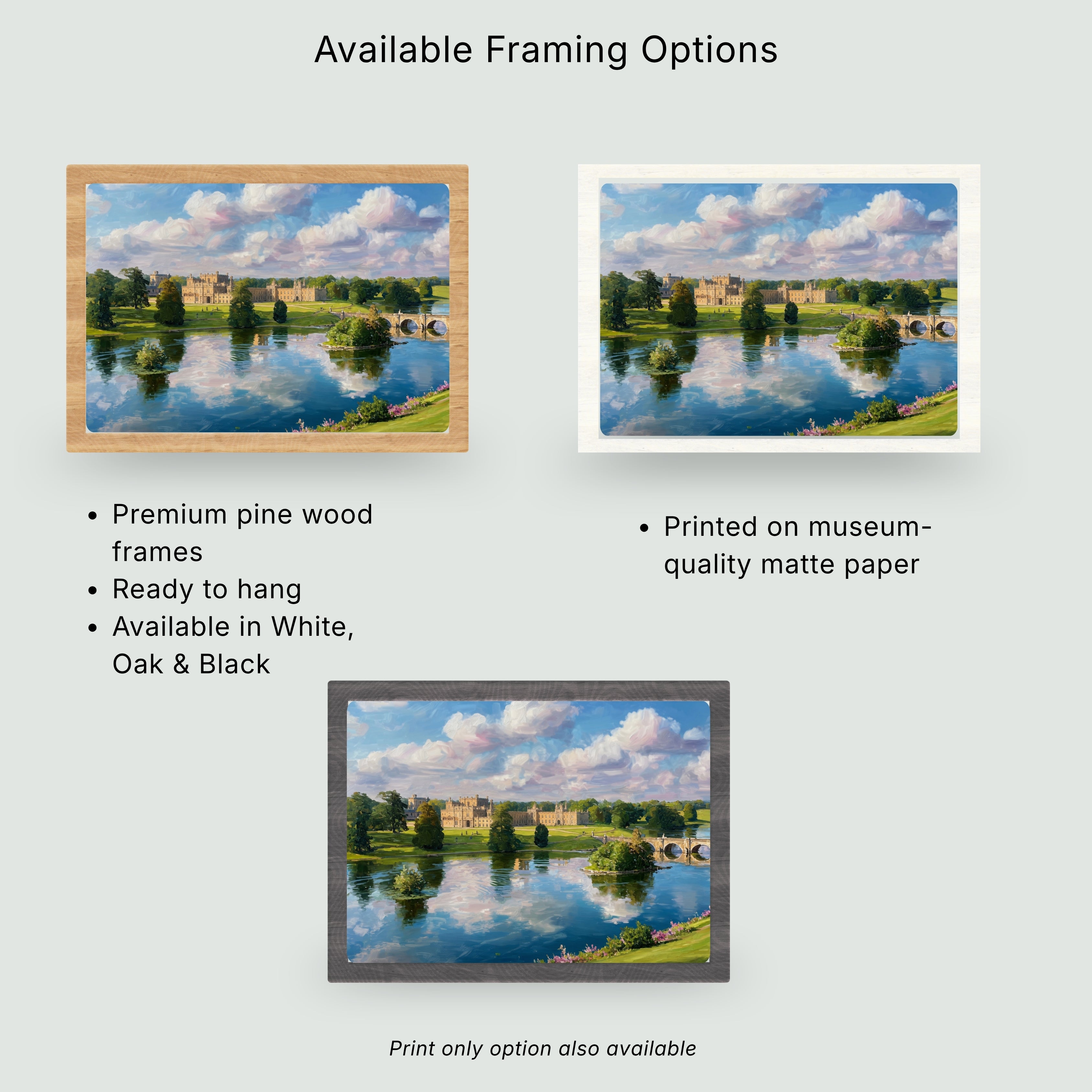 Blenheim Palace | Painterly Country House Wall Art Print