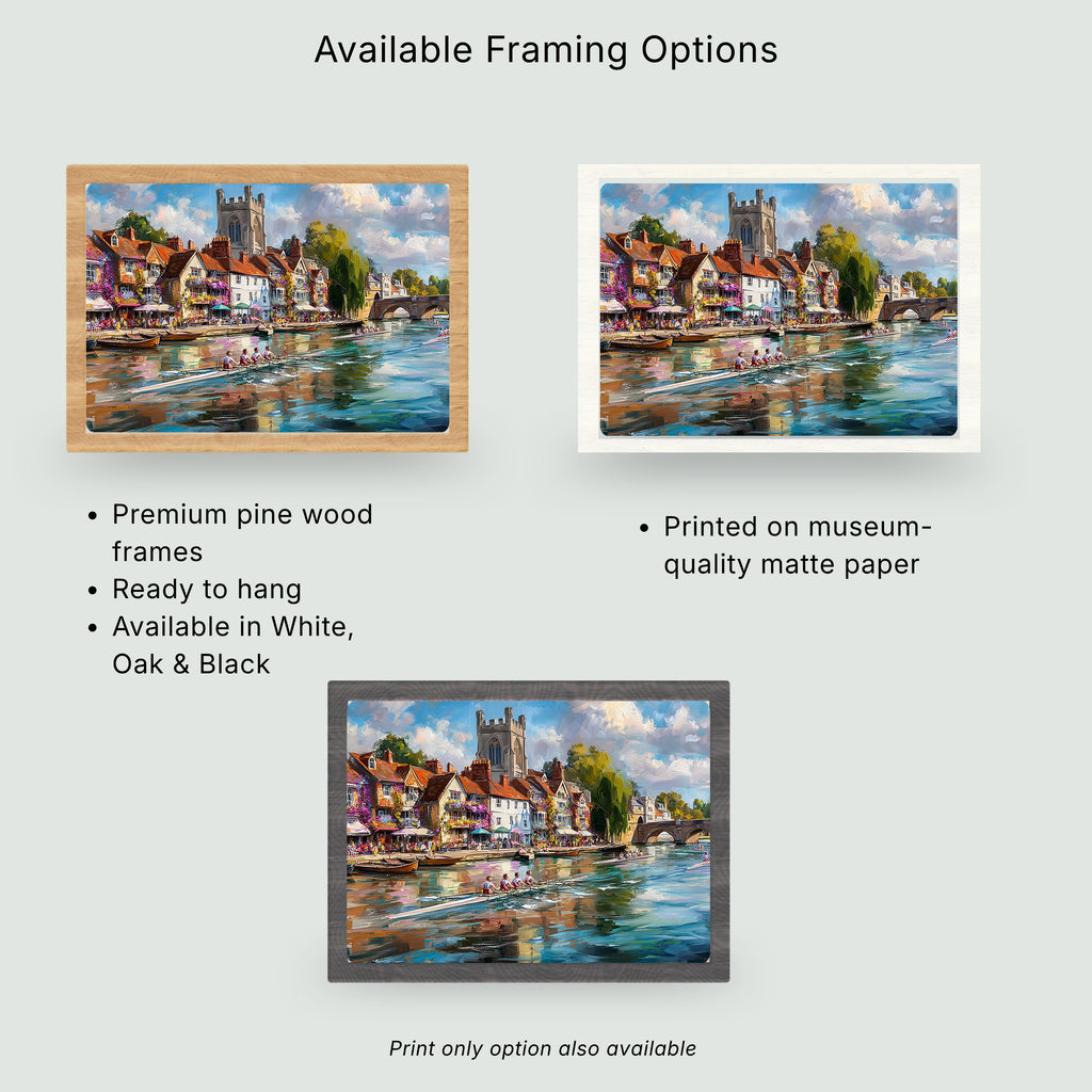 Henley-on-Thames | Painterly River & Rowing Wall Art Print