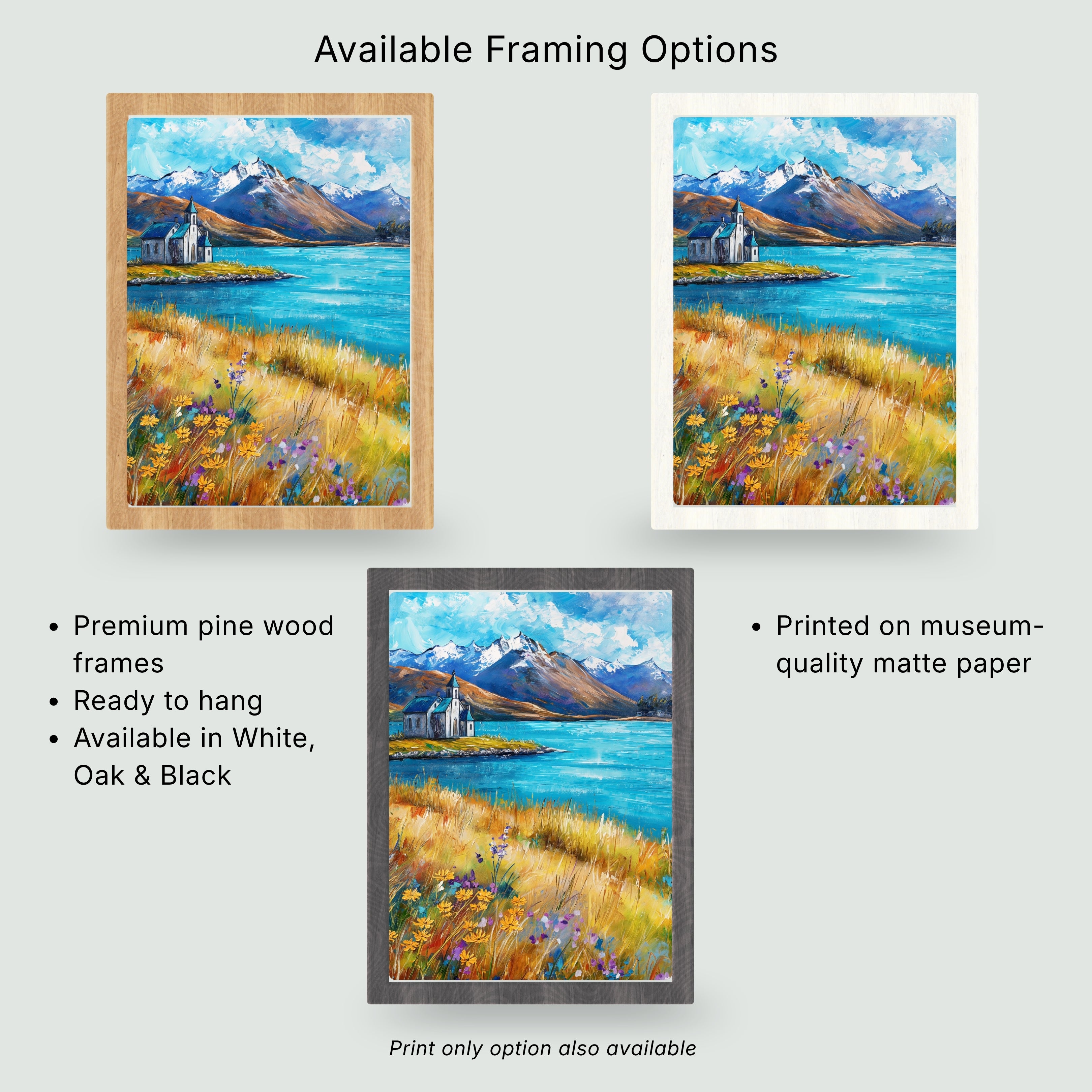Lake Tekapo | Painterly New Zealand Wall Art Print