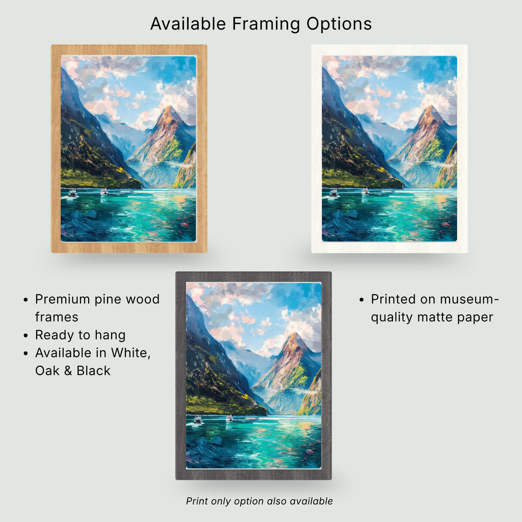 Milford Sound | Painterly New Zealand Wall Art Print
