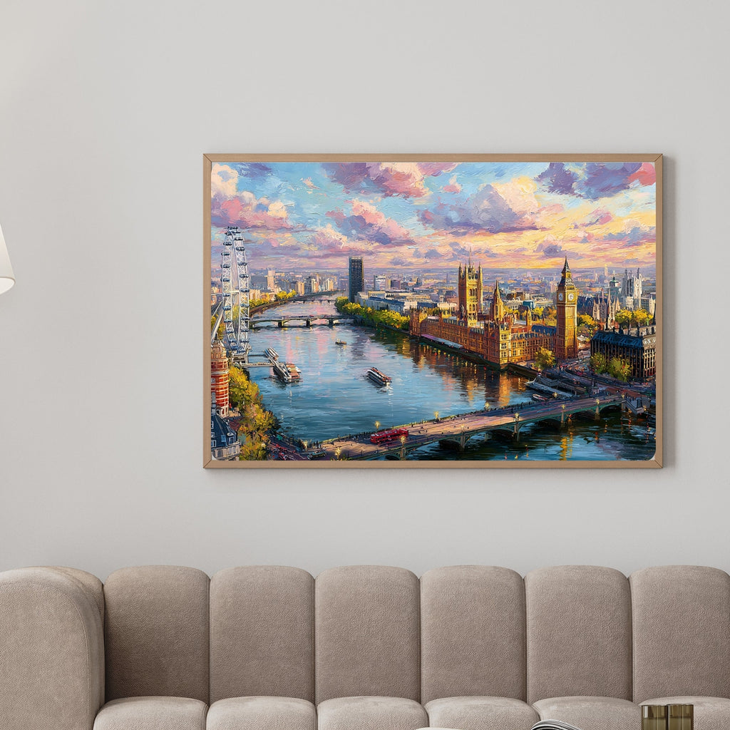 London Wall Art Print | Painterly Westminster & Big Ben Skyline