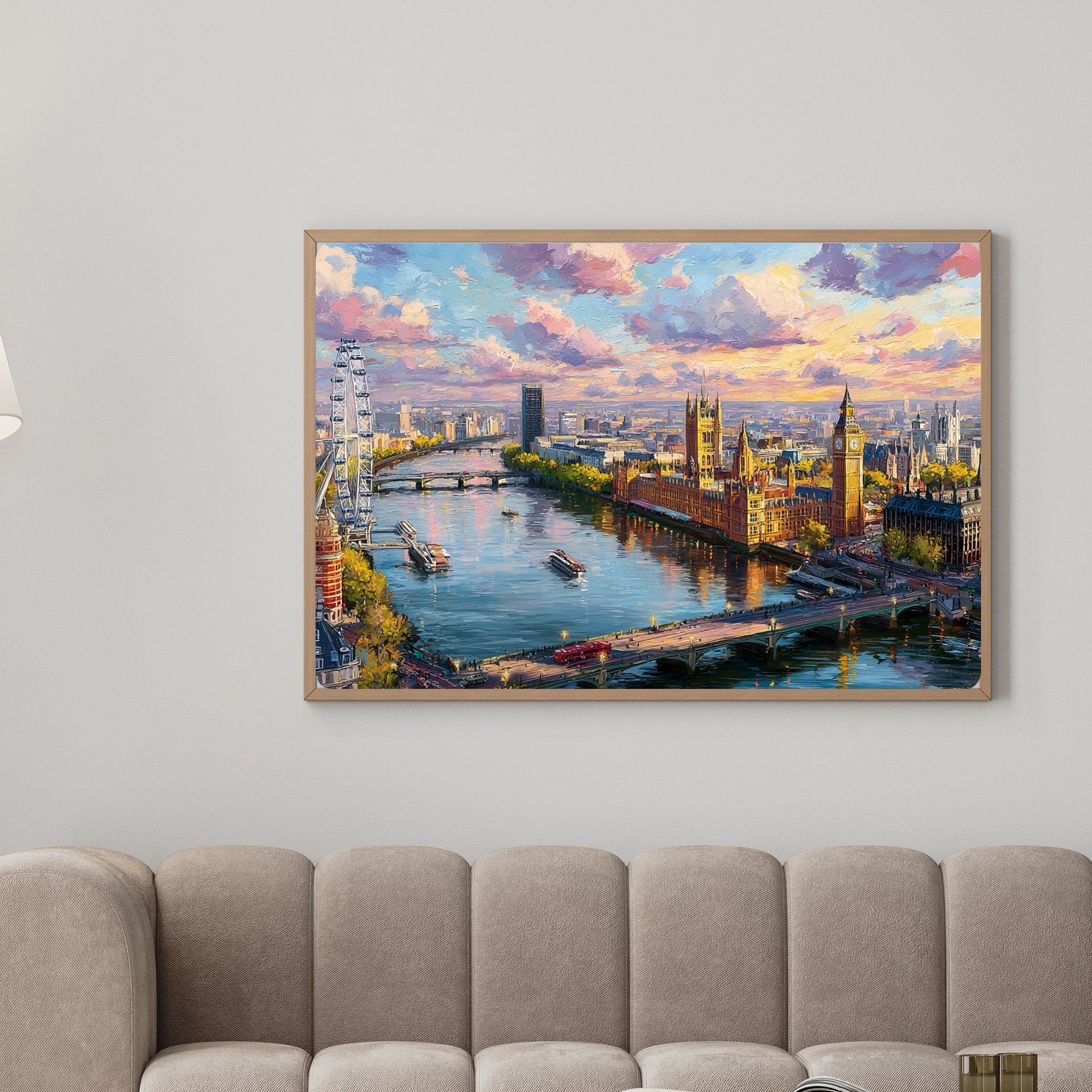 London Wall Art Print | Painterly Westminster & Big Ben Skyline