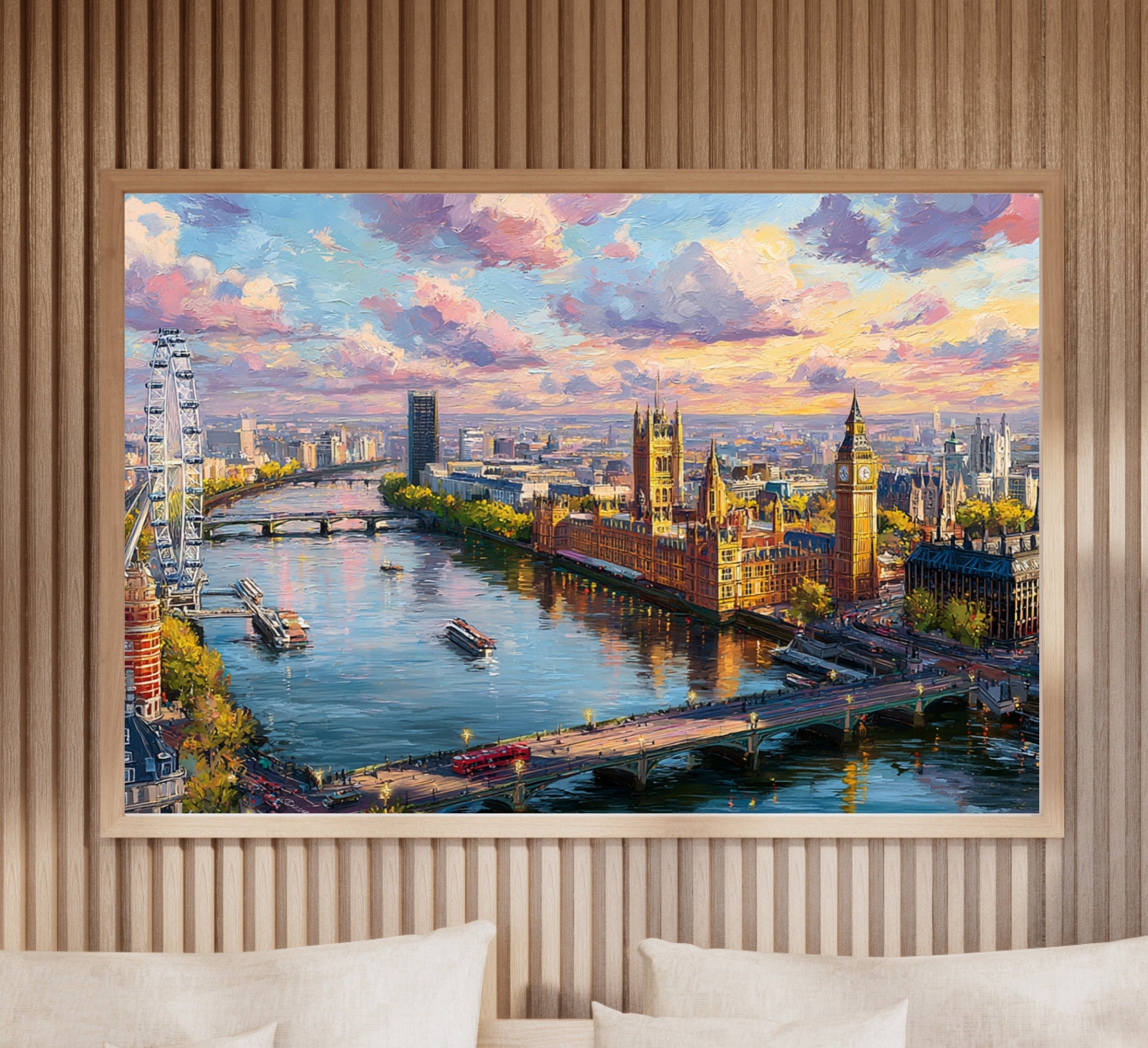 London Wall Art Print | Painterly Westminster & Big Ben Skyline