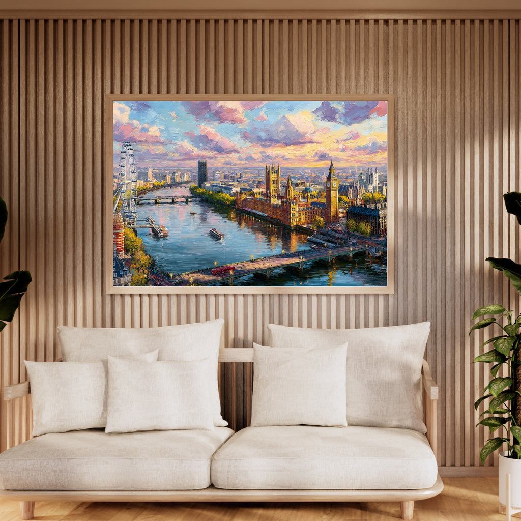 London Wall Art Print | Painterly Westminster & Big Ben Skyline