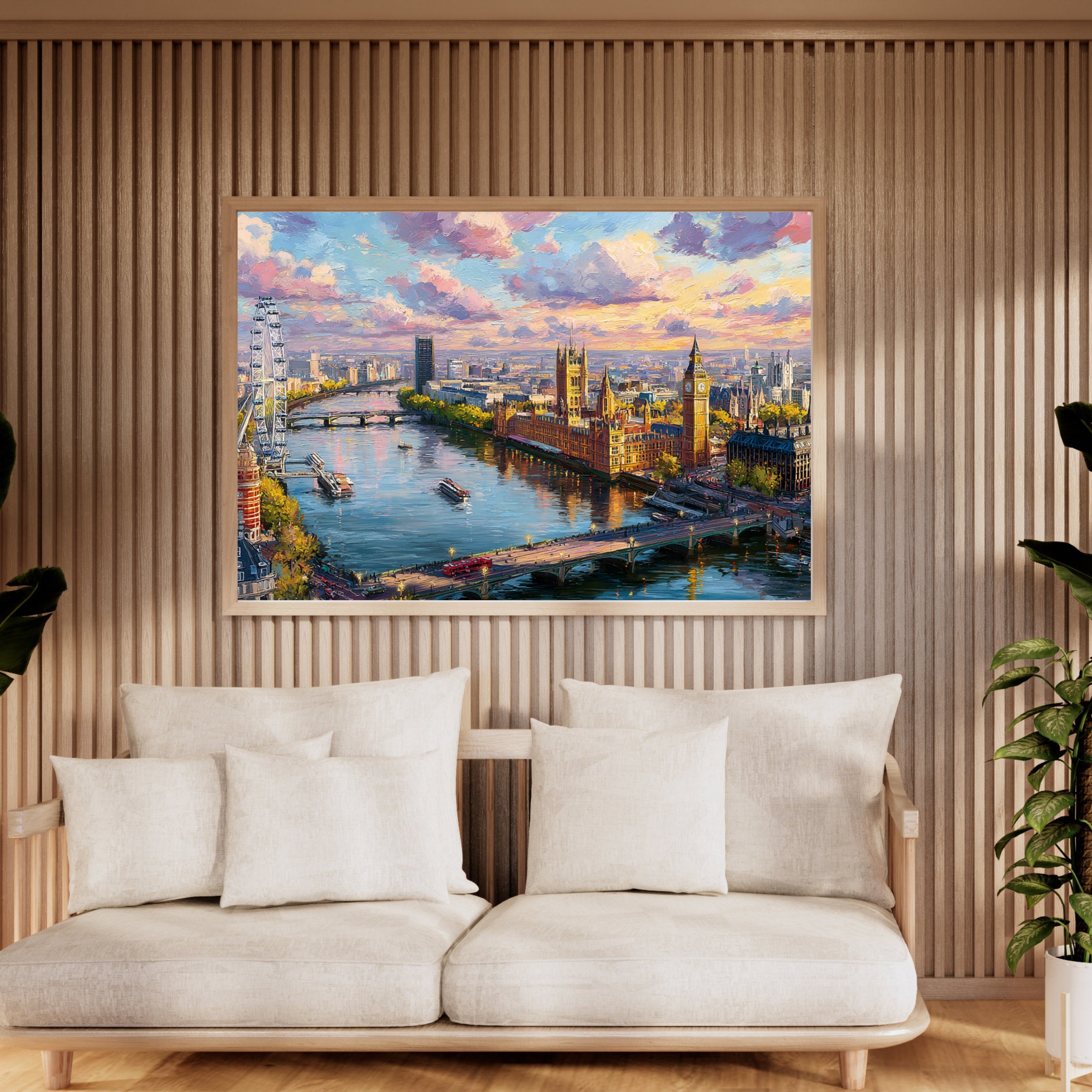 London Wall Art Print | Painterly Westminster & Big Ben Skyline