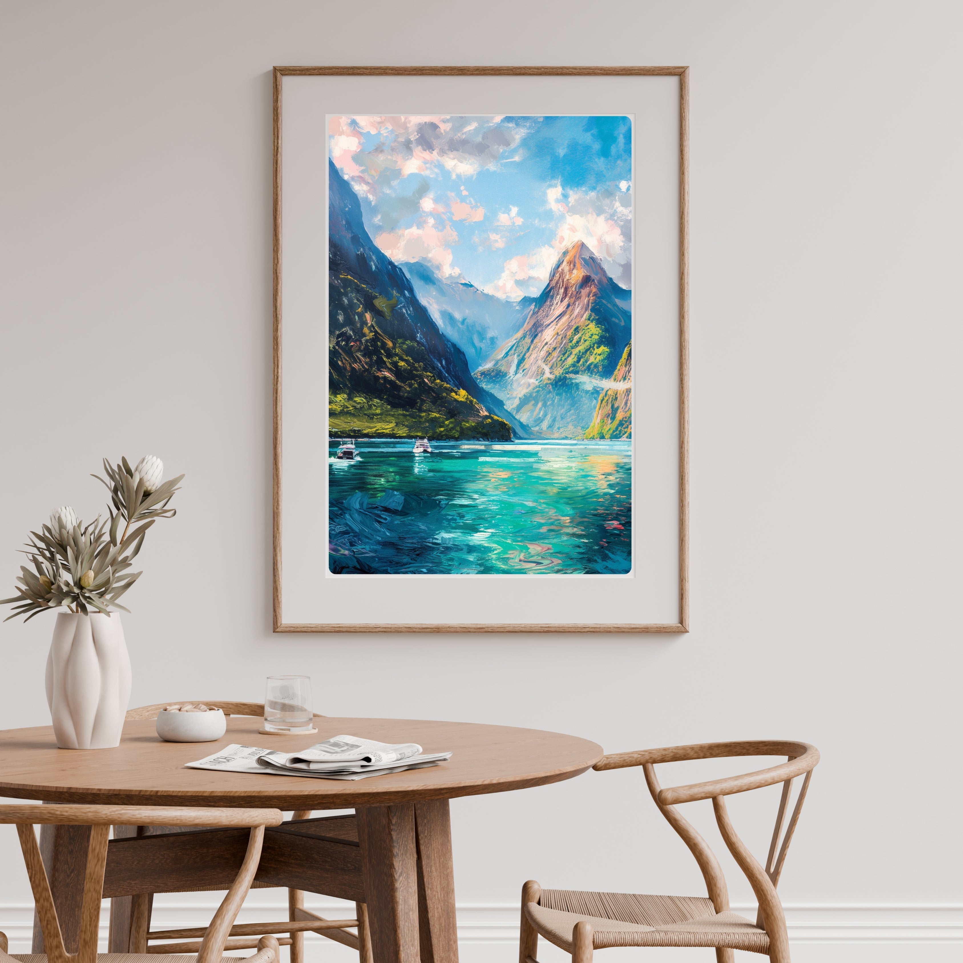 Milford Sound | Painterly New Zealand Wall Art Print