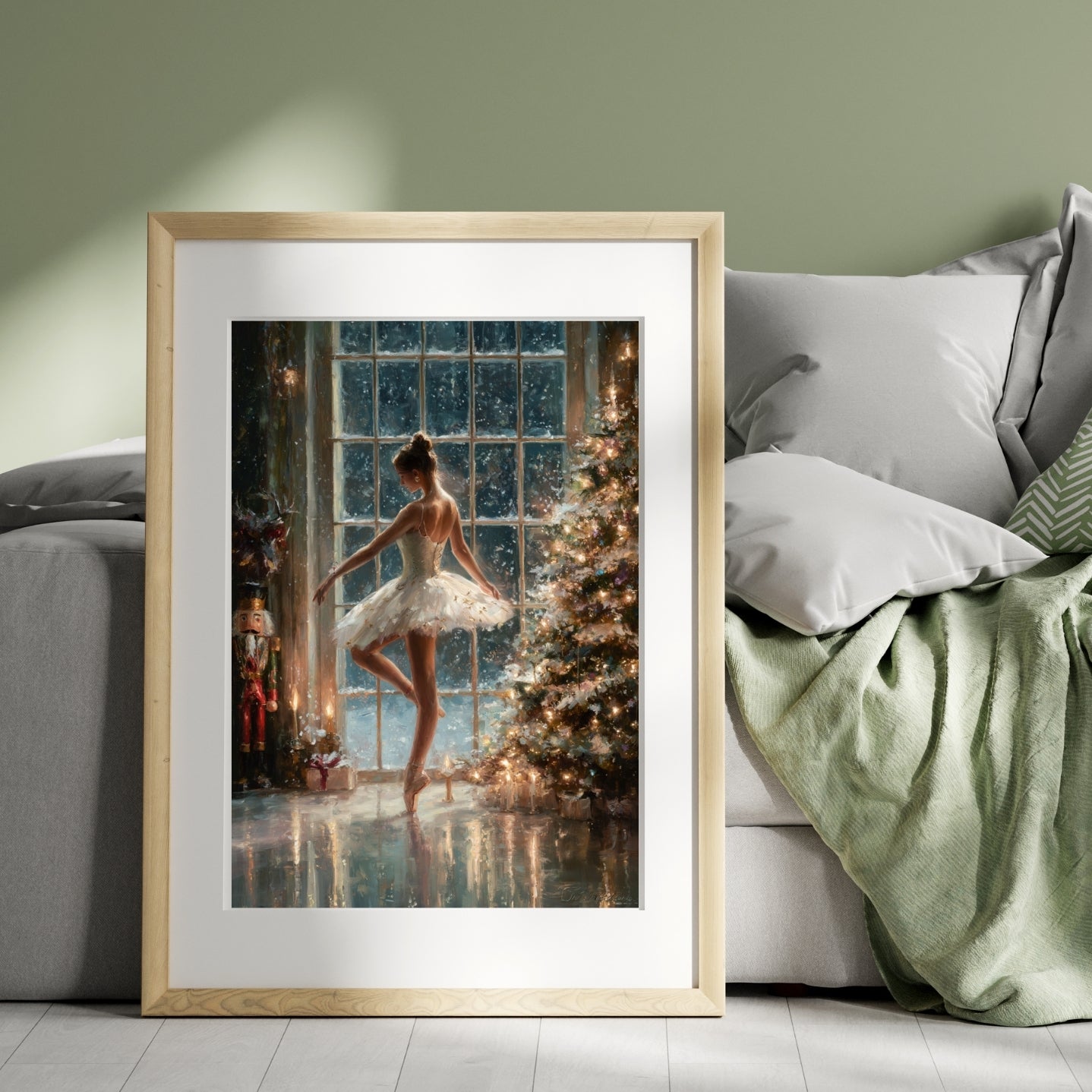 Nutcracker Ballet Christmas Print – Christmas Ballerina Wall Art