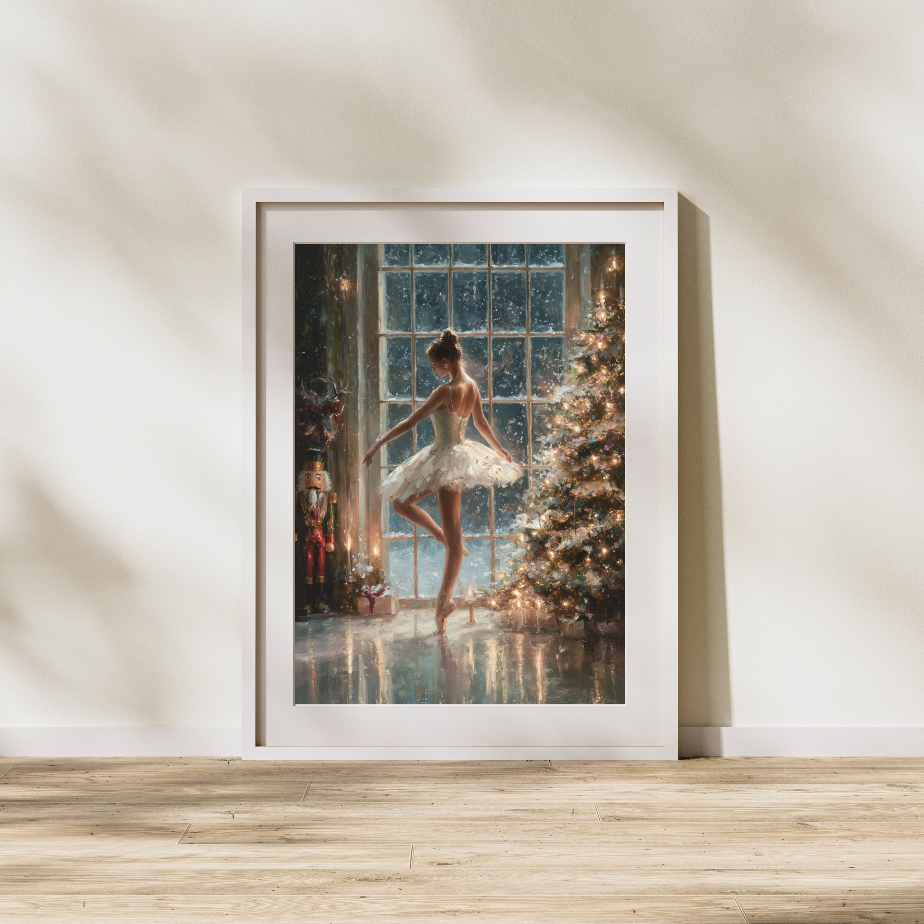 Nutcracker Ballet Christmas Print – Christmas Ballerina Wall Art
