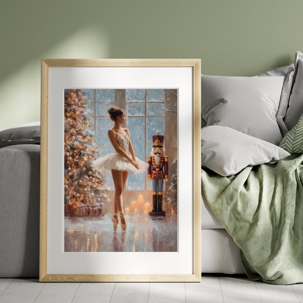 Nutcracker Ballerina Christmas Print | Ballet Wall Art