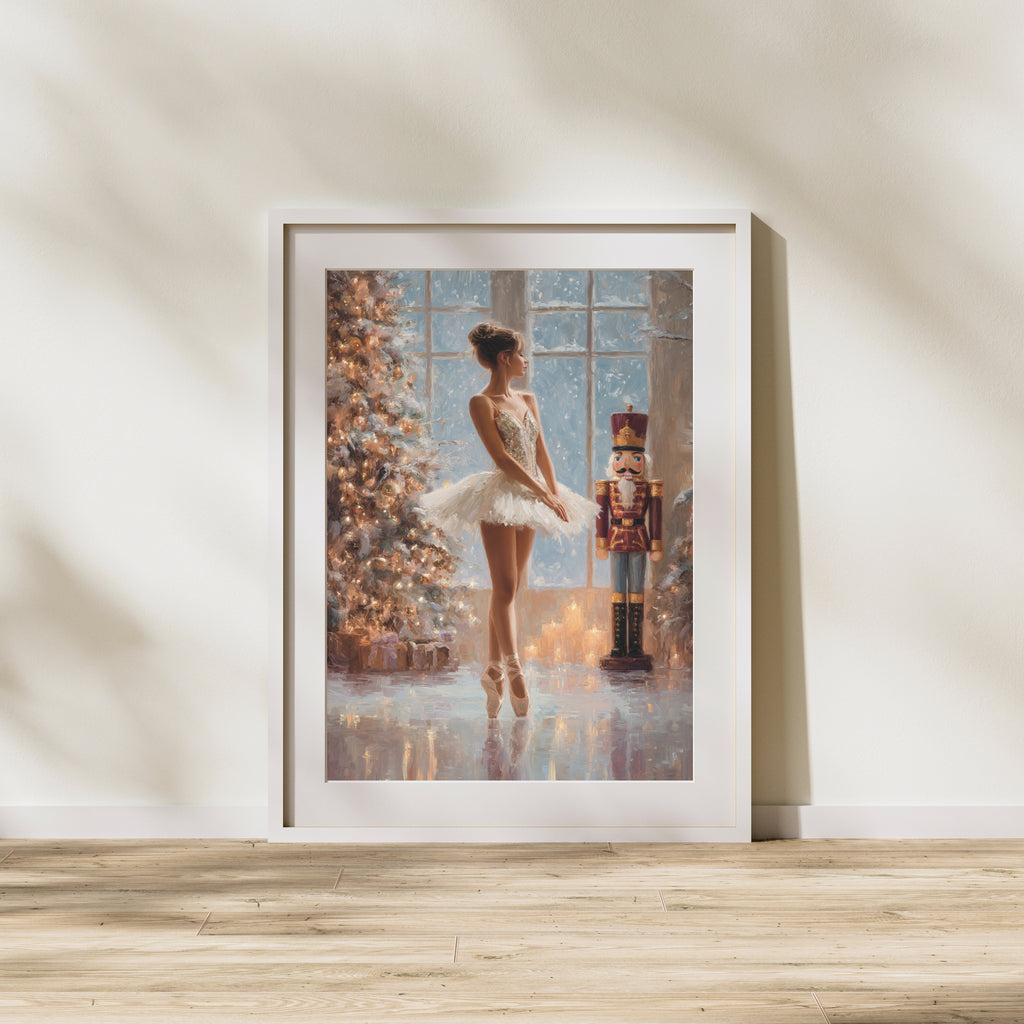 Nutcracker Ballerina Christmas Print | Ballet Wall Art