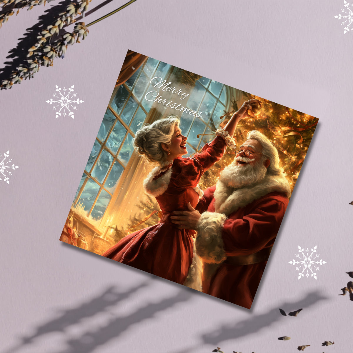 Santa & Mrs Claus Merry Christmas Card