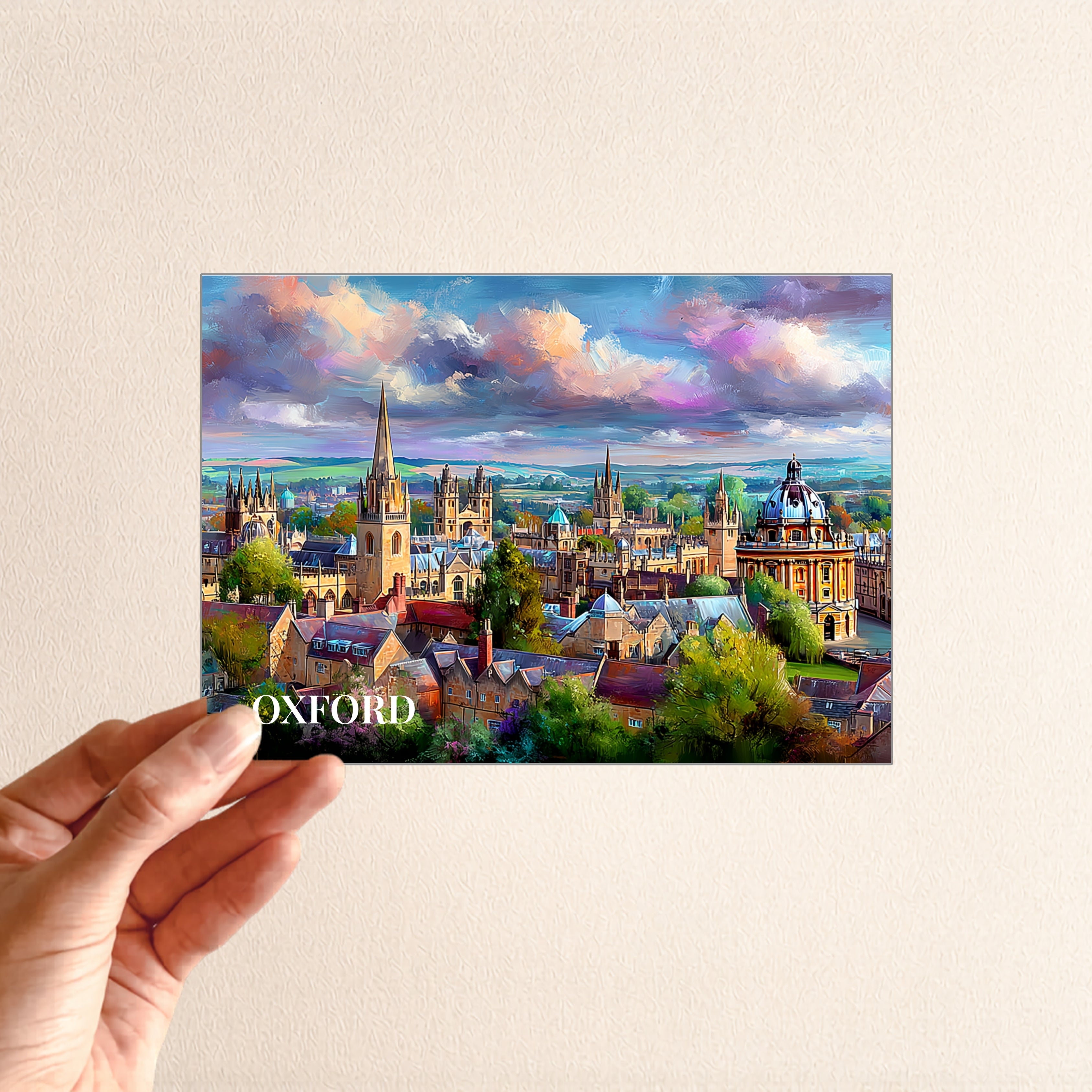Oxford Postcard | Painterly Oxford Skyline Artwork