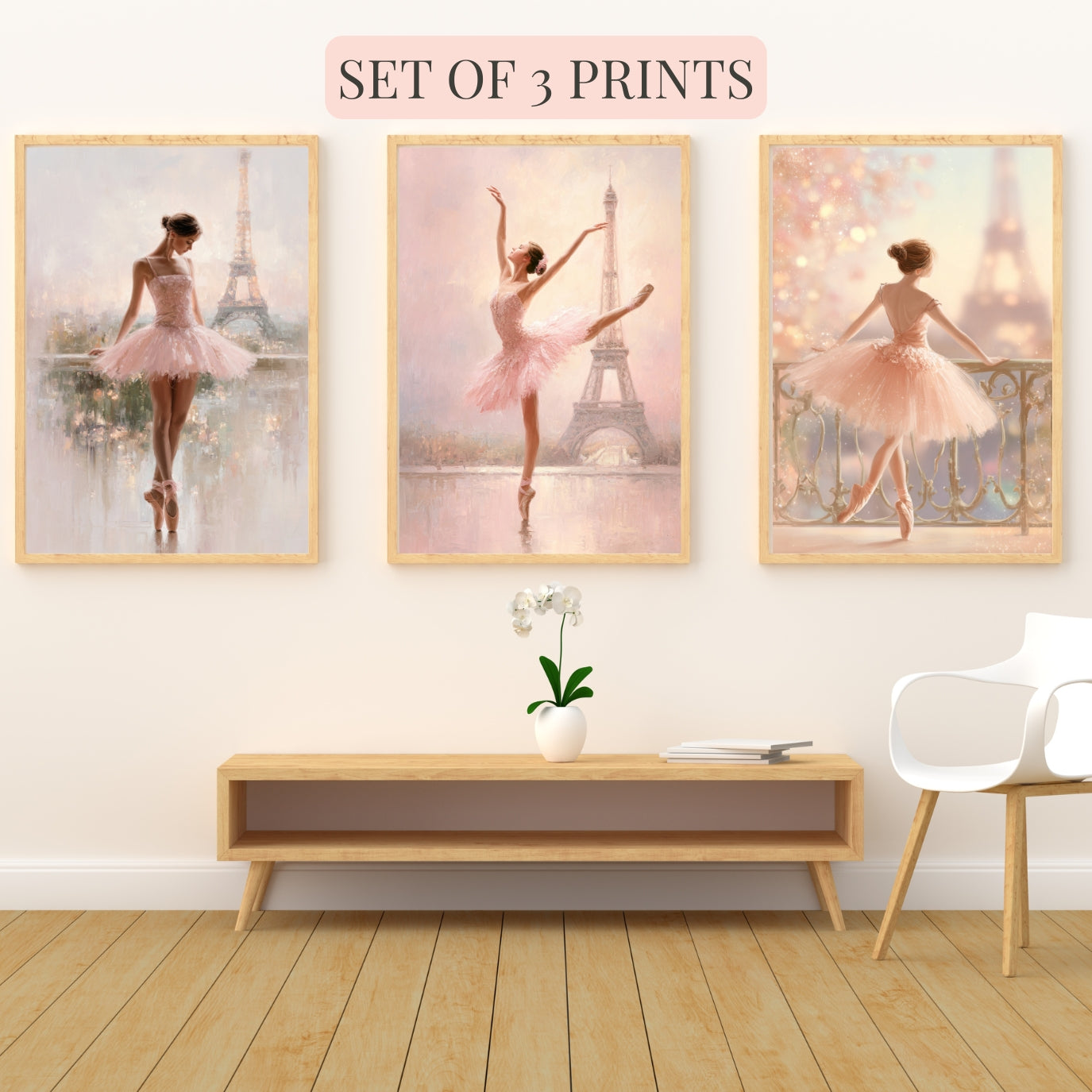 The Paris Collection | Ballerina Wall Art Set of 3