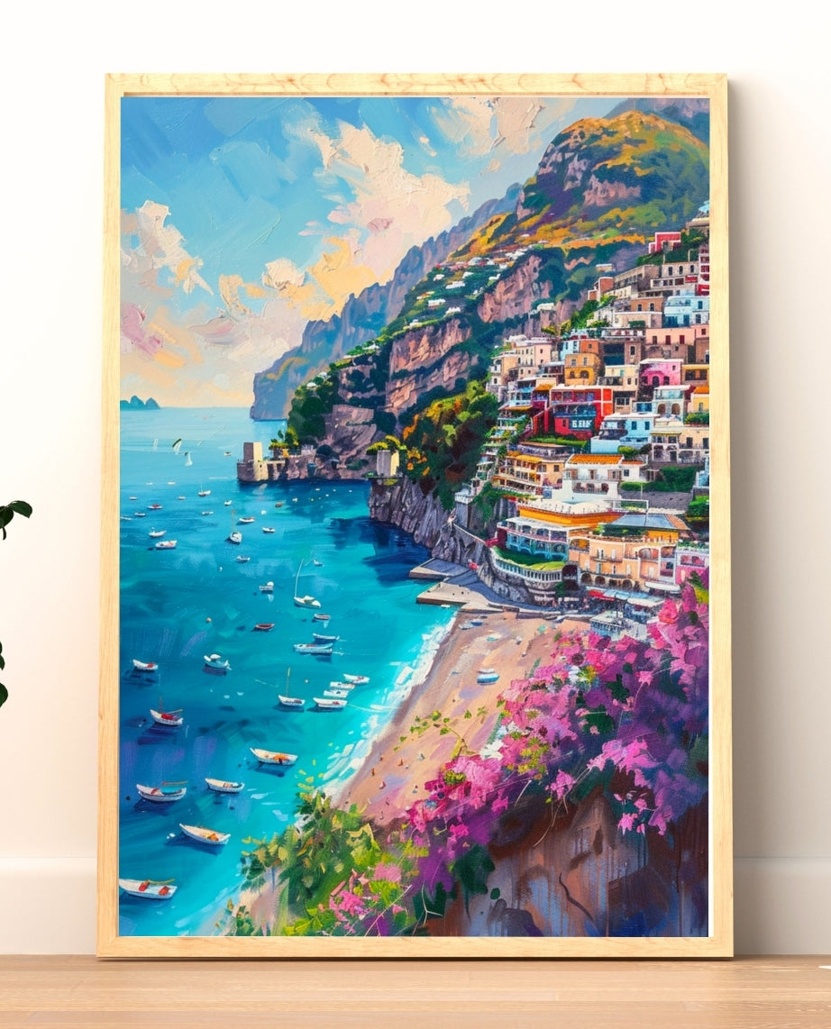 Positano | Painterly Amalfi Coast Wall Art Print