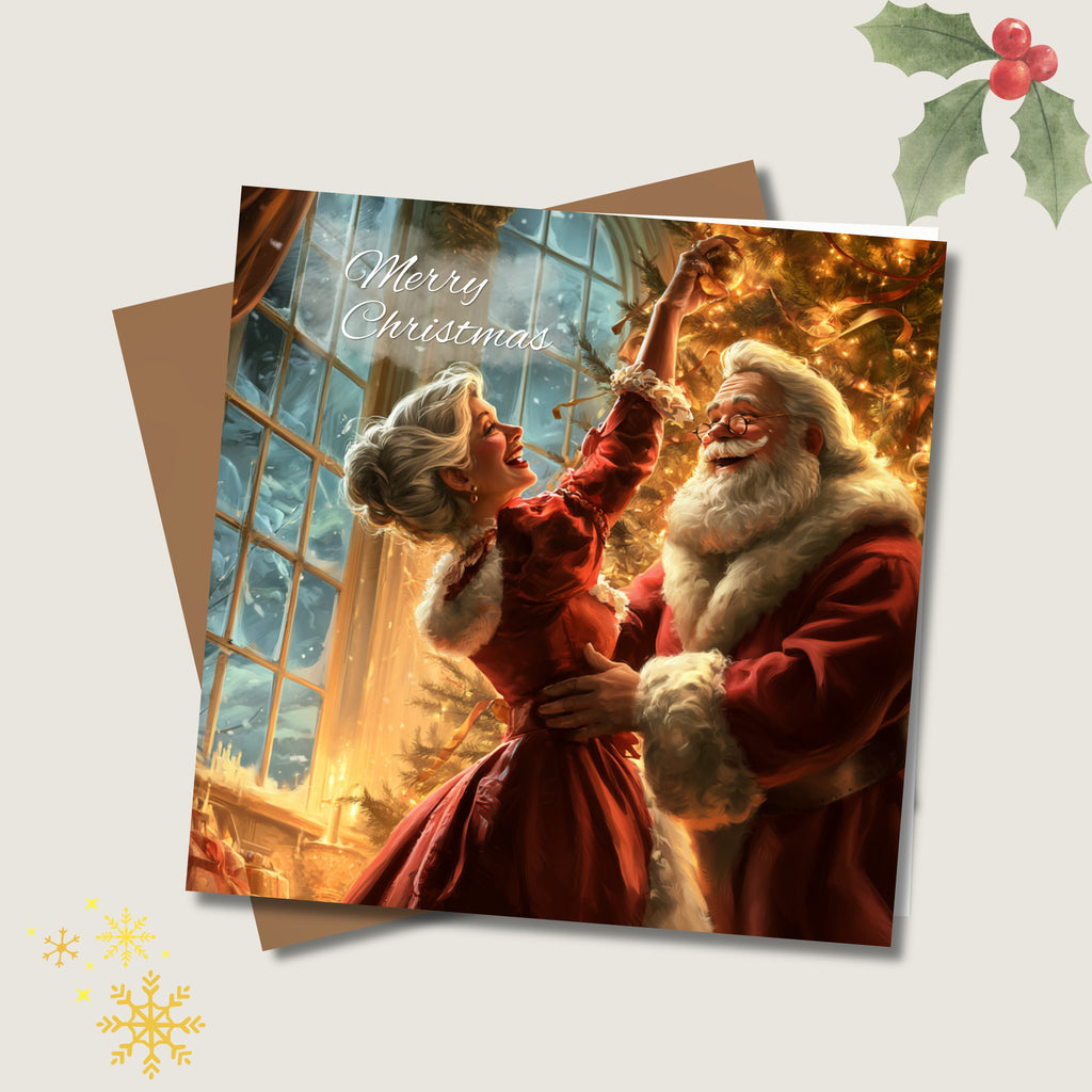 Santa & Mrs Claus Merry Christmas Card