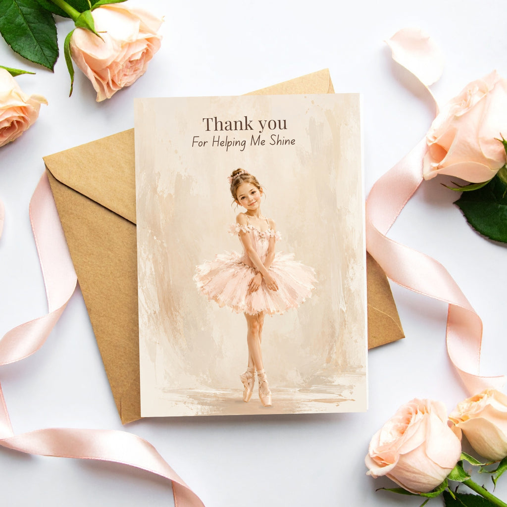 Dance Teacher Thank You Card | Ballet Teacher Card