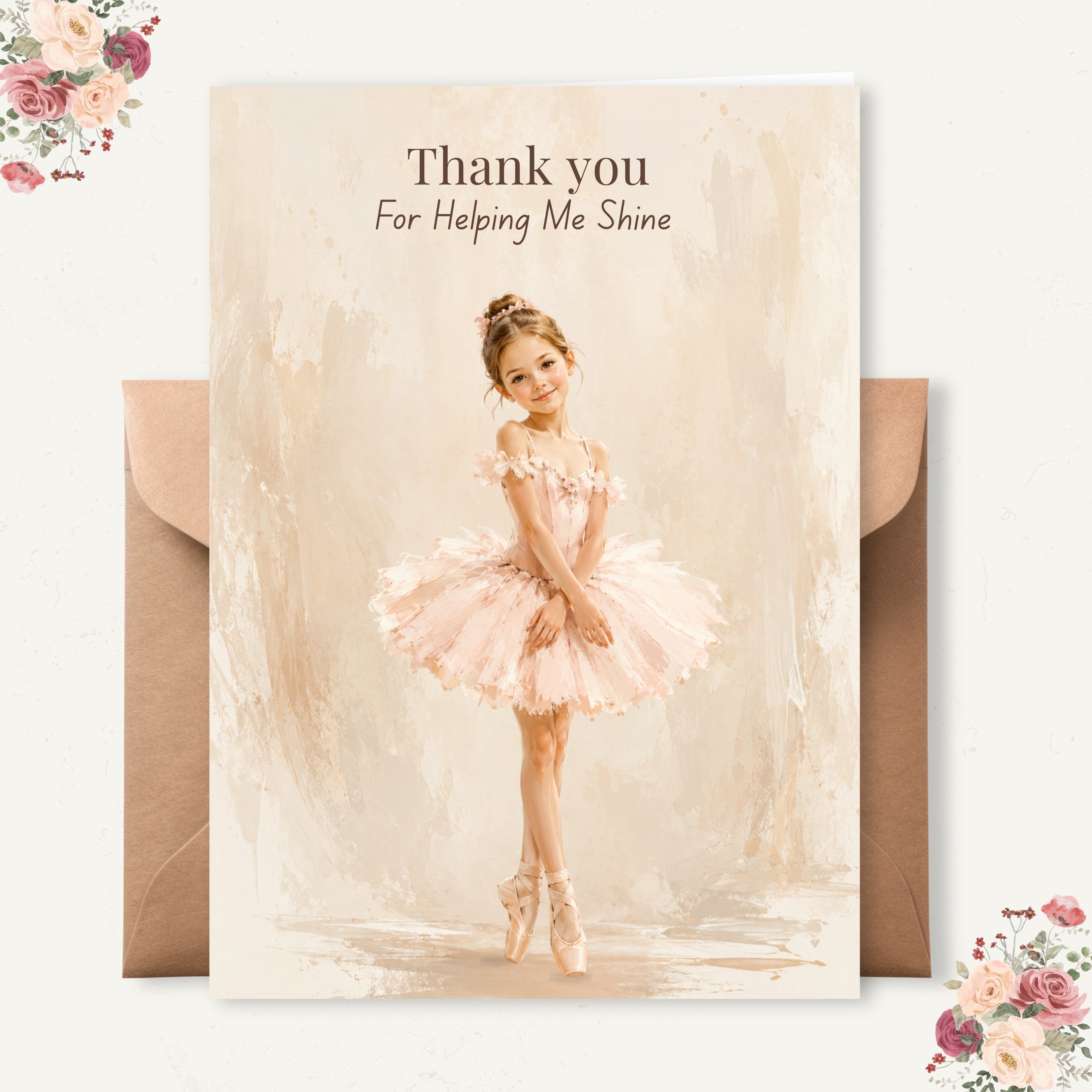 Dance Teacher Thank You Card | Ballet Teacher Card